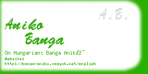 aniko banga business card